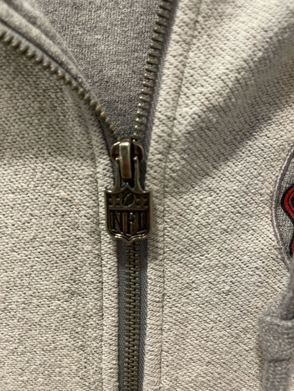 NFL Kansas City Chiefs Two-Tone Gray Zip Graphic Hoodie Size Womens Small - Picture 7 of 9